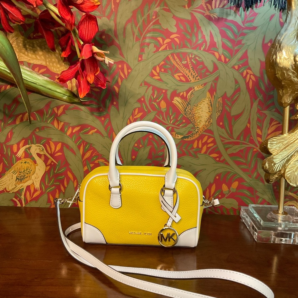 Michael Kors Vibrant Yellow and White Mini Bag